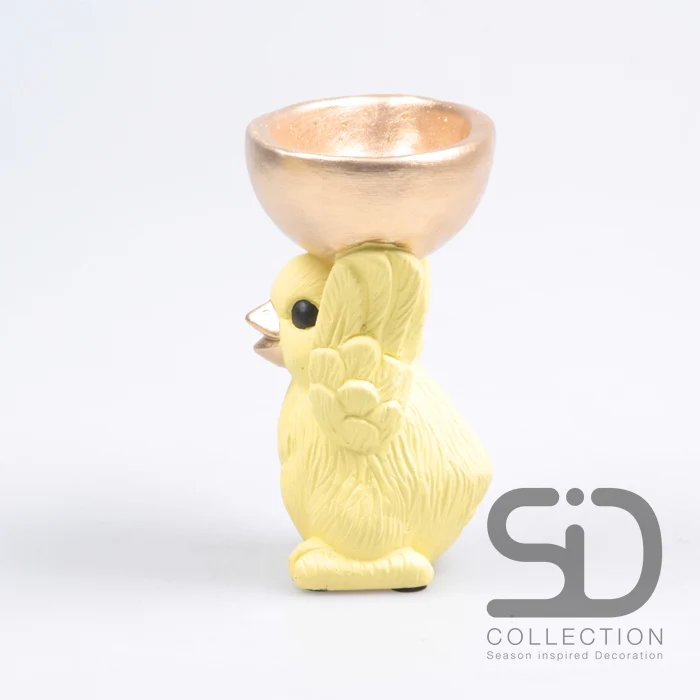 VOGEL MIT SCHALE ZEMENT 14X9.5X14 CM GELB