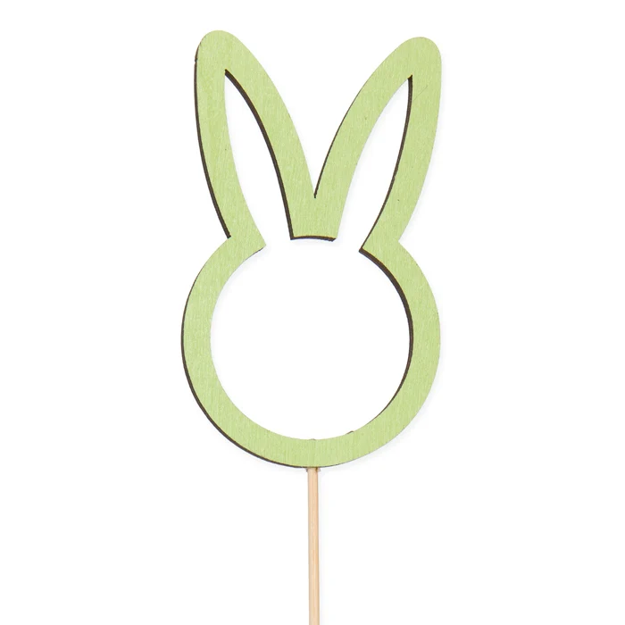 Packung mit 8 Holzdübeln ''Hase'' grün 8,5cm