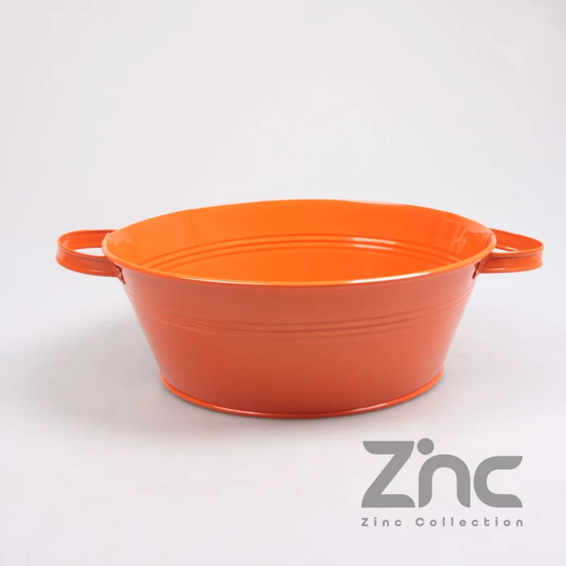 Zinkwanne 2,5 lm/Ohren D24,5 H10 B20 CM Orange