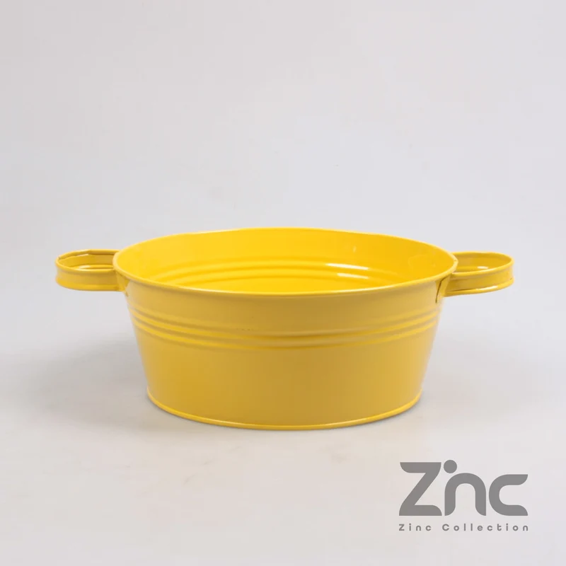 Zinkwanne 2,5 lm/Ohren D24,5 H10 B20 CM GELB