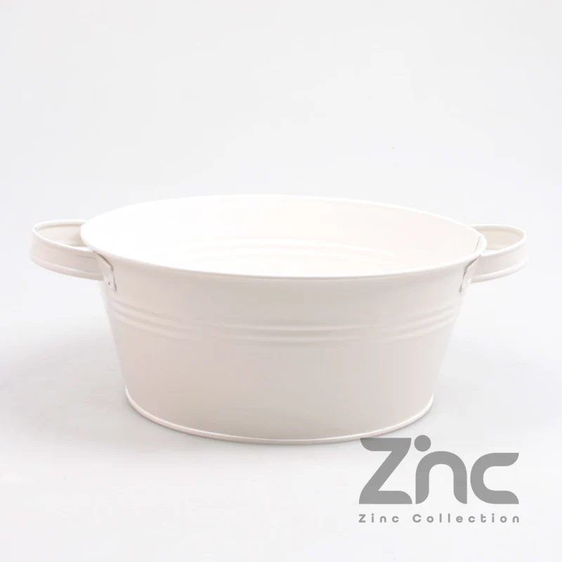 Zinkschale 2,5 l/Ohren D24,5 H10 B20 cm Creme