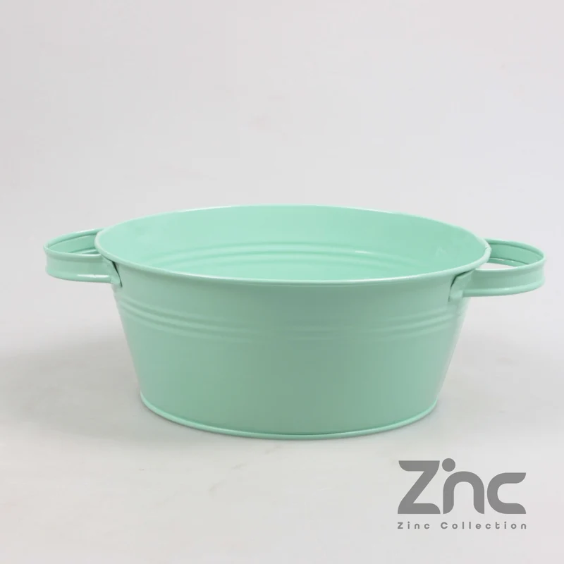 Zinkschale 1,5 l/Ohren D22 H9,5 B17 cm Pastelltürkis