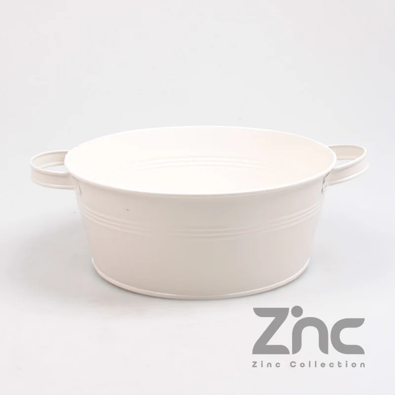 Zinkschale 1,5 l/Ohren D22 H9,5 B17 cm Creme