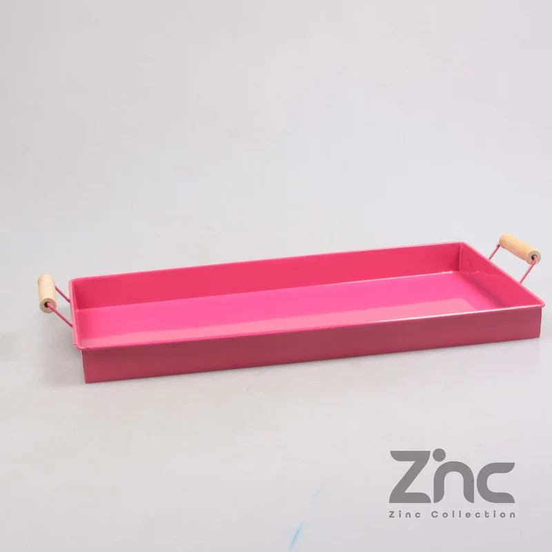 Zinkschale, rechteckig, 20 x 40 cm, Telmagenta