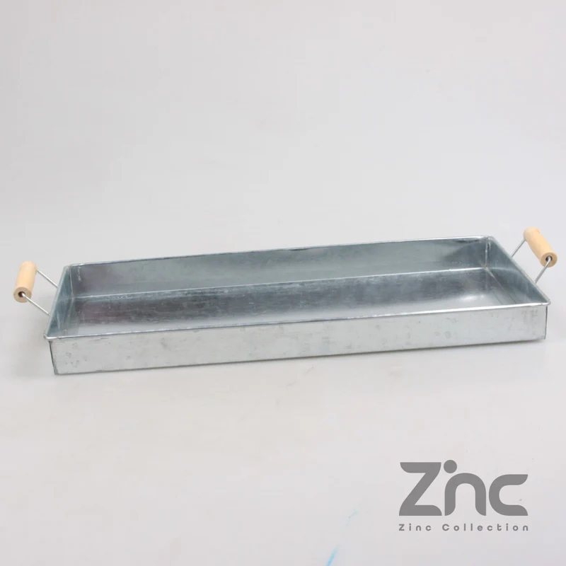 Zinkschale, rechteckig, 20 x 40 cm