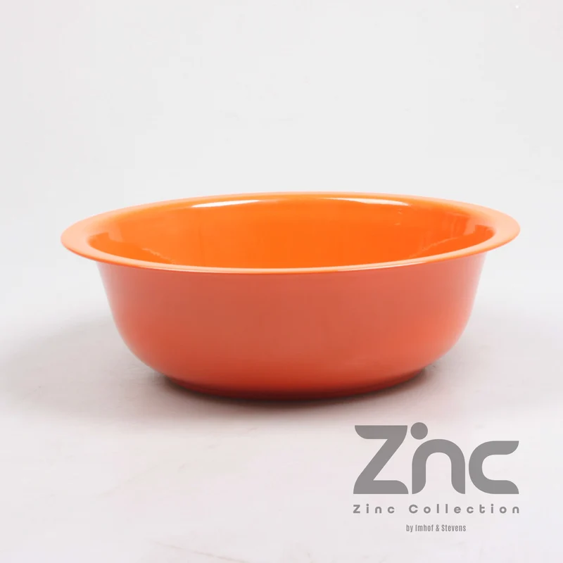 Zink-Pflanzschale, Größe M, Durchmesser 28 cm, Höhe 9 cm, Breite 16 cm, Orange