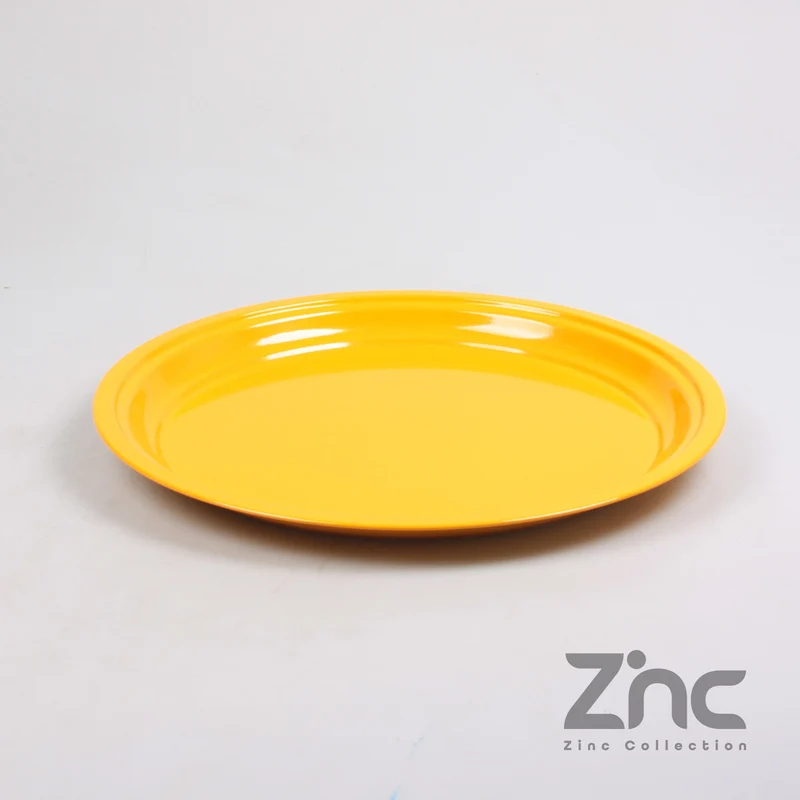 Zink-Grundplatte rund M 40 x 2,5 cm bernsteinfarben