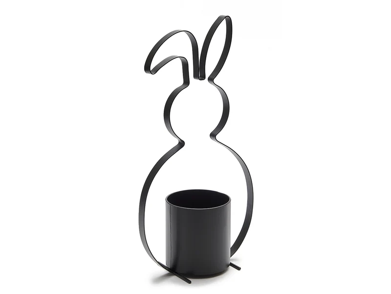 Hasen-Pflanzgefäß aus Metall Ø12x48cm