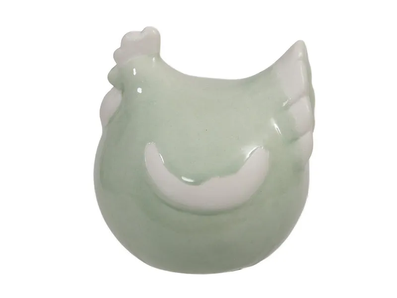 1 Stk. Porzellan-Hühnchen grün 7x8 cm