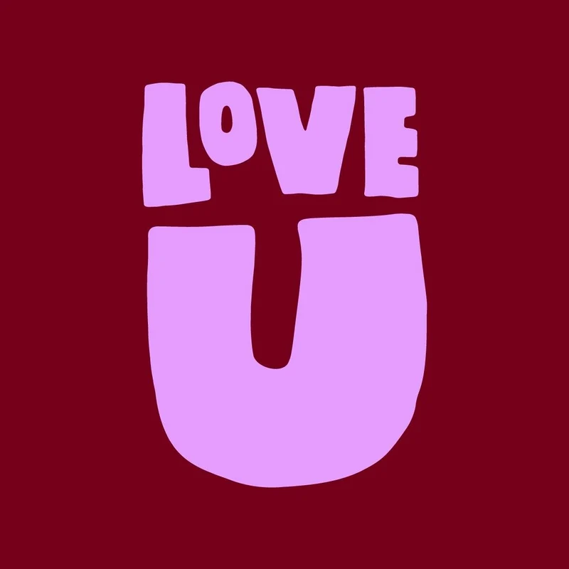 Fliese "Love U" 10,5x10,5x0,5cm Keramik