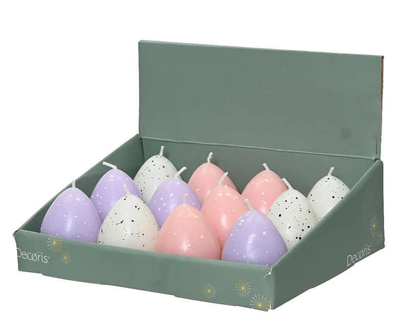 Eikaars Paraffin 3er-Set D4,5 H5,3cm rosa/lila/weiß