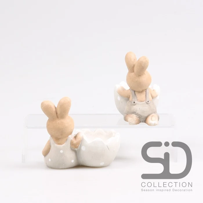 HASE MIT EI KERAMIK 9X6X8,5 CM