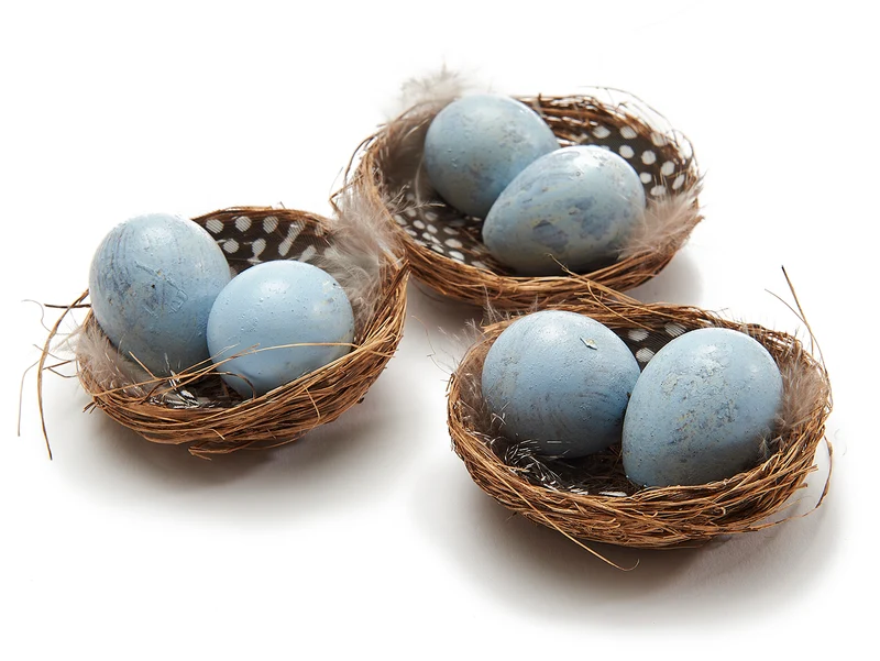 Vogelnest "Wachtel" himmelblau 6 Stück 21x15x3,5cm