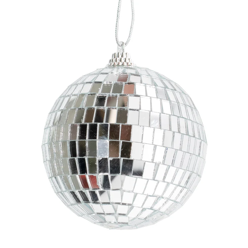 Set mit 6 Discokugeln, 8 cm, silber