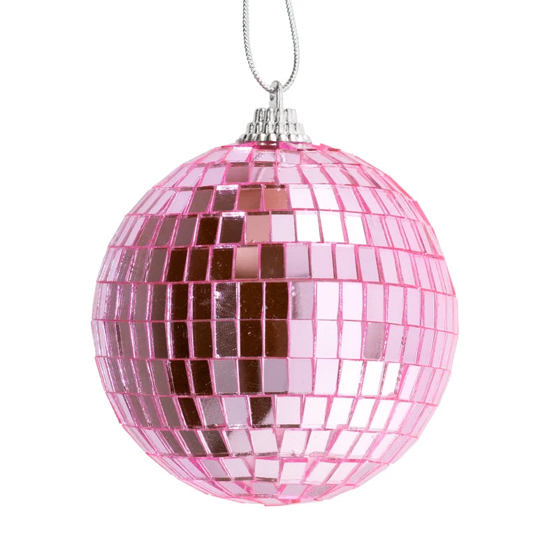 Set mit 6 Discokugeln, 8 cm, rosa