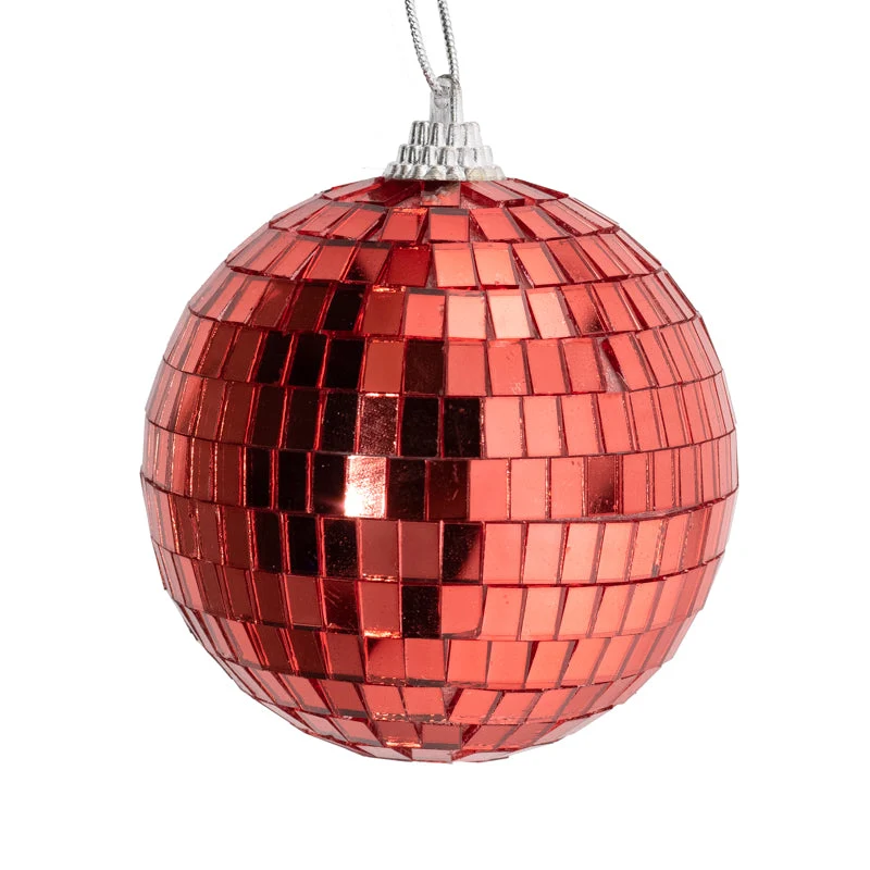 Set mit 6 Discokugeln, 8 cm, rot