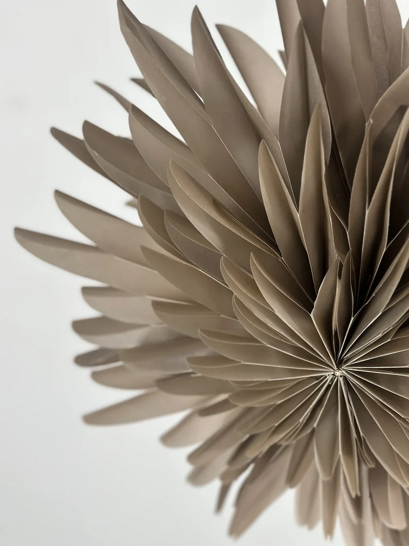 Weihnachtsstern-Schnee, 40 cm, taupefarben mit Pendel