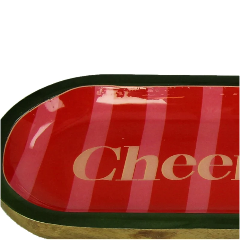 Teller aus Mangoholz, mehrfarbig, 42 x 12 x 2,5 cm
