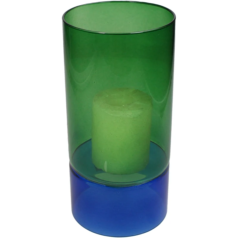 Vase aus Glas, mehrfarbig, 12 x 12 x 25 cm