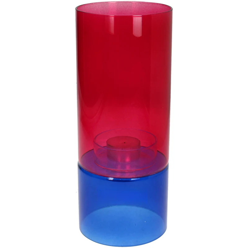 Kerzenhalter aus Glas, mehrfarbig, 10 x 10 x 25 cm