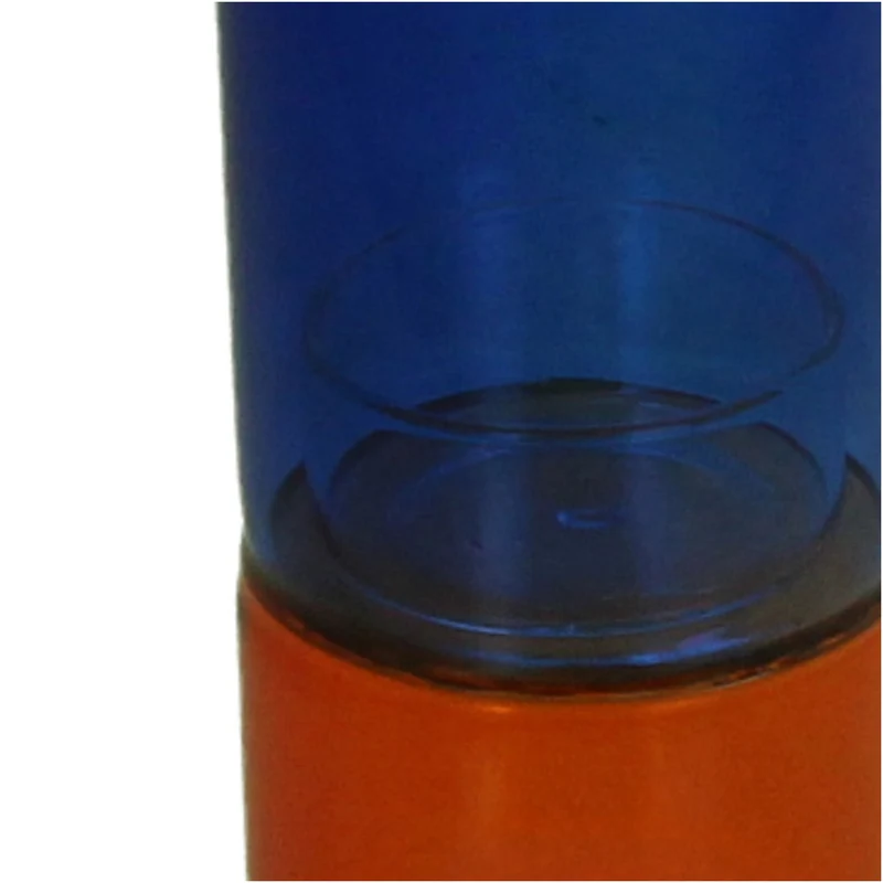Kerzenhalter aus Glas, mehrfarbig, 6 x 6 x 22 cm