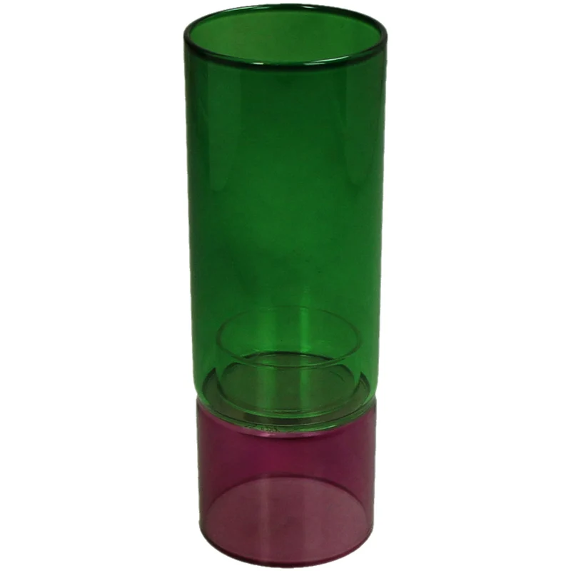 Kerzenhalter aus Glas, mehrfarbig, 6 x 6 x 17 cm