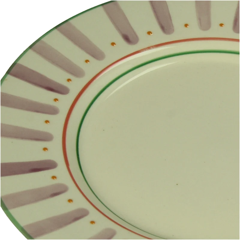 Teller Streifen Steingut Mehrfarbig 28x28x3cm
