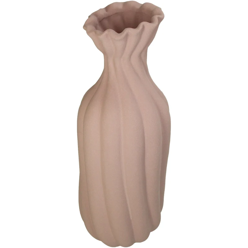 Vase aus Steingut, rosa, 15 x 15 x 39,5 cm