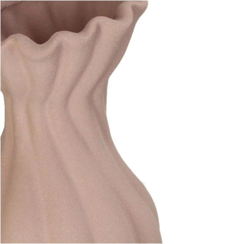 Vase aus Steingut, rosa, 15 x 15 x 39,5 cm