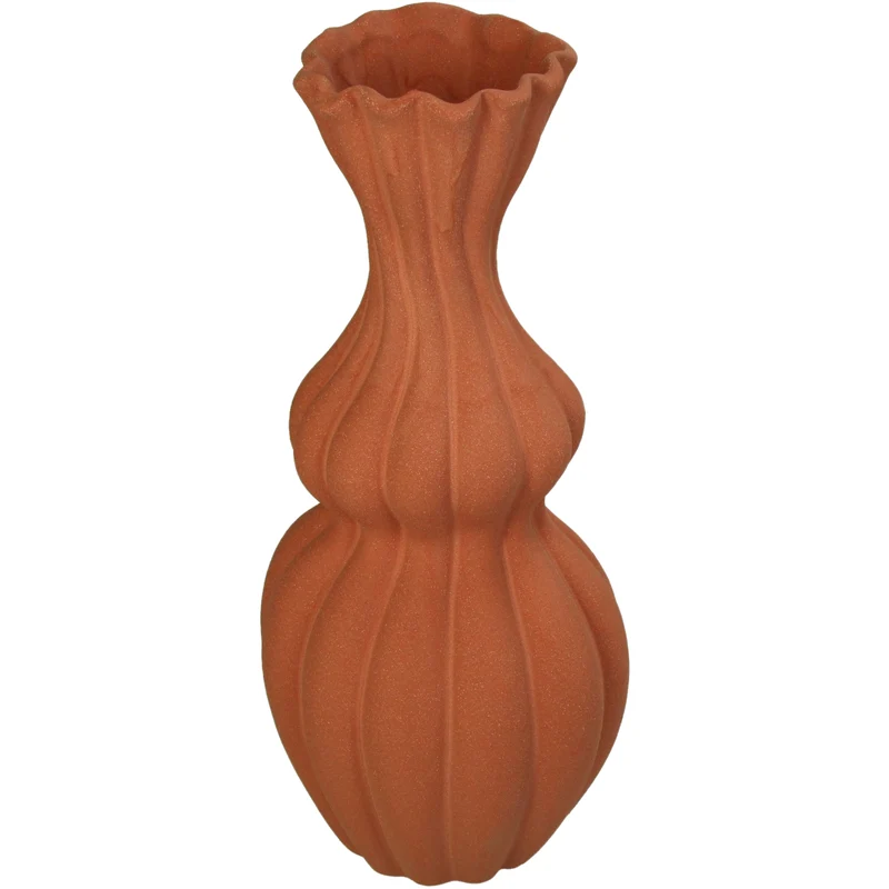 Vase aus Steingut, braun, 15,5 x 15,5 x 35,5 cm