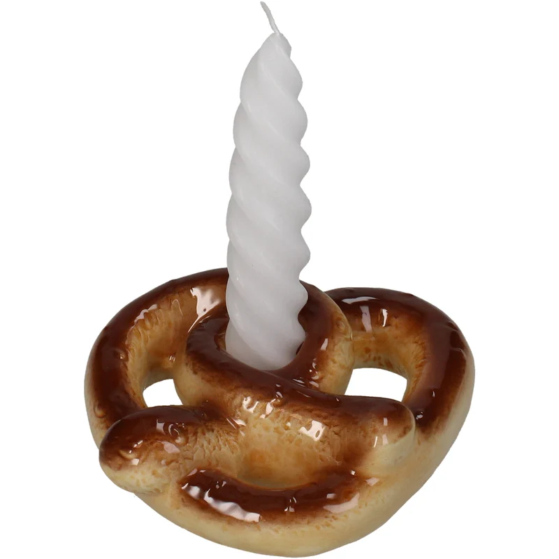 Kerzenständer Brezel Dolomitbraun 12,5 x 11,8 x 4 cm