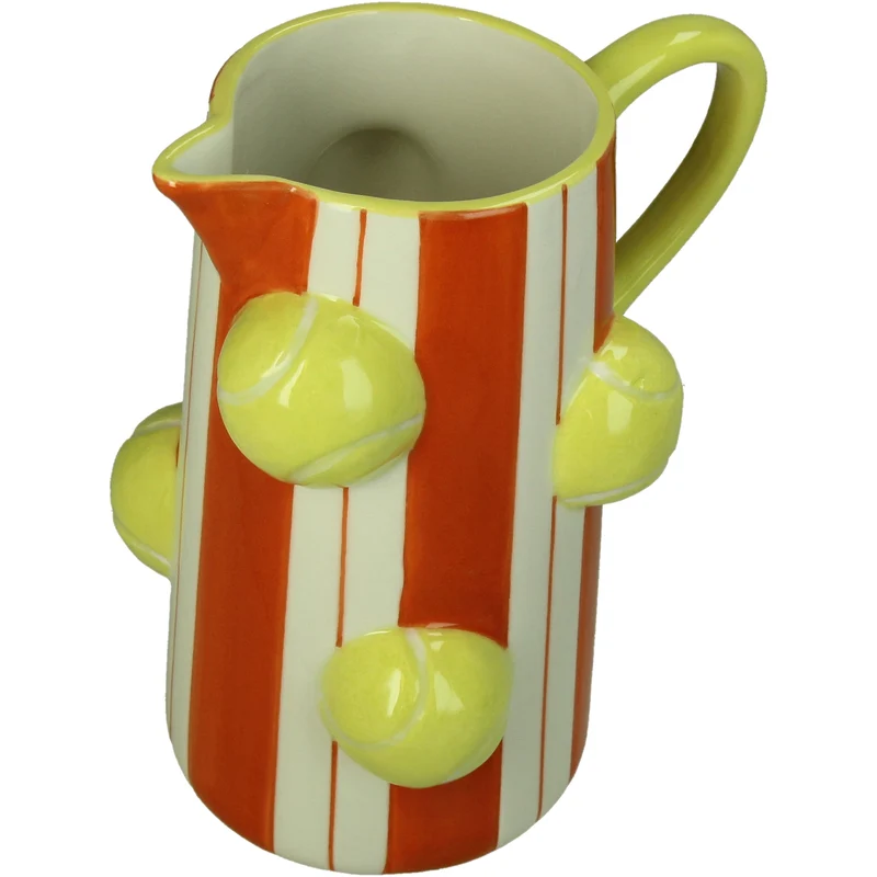 Tennisballvase aus Steingut, mehrfarbig, 18 x 14 x 22 cm