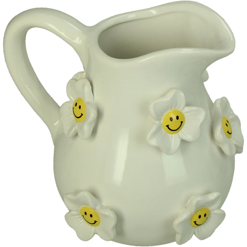 Vase Flower Smiley Dolomite White 18,1x18,1x18,9cm