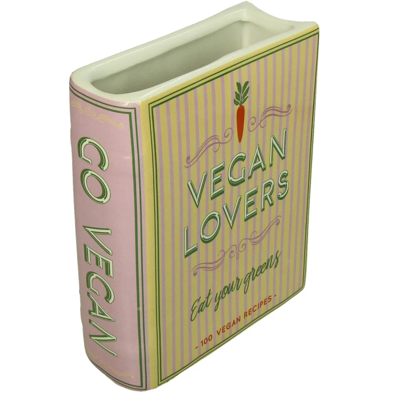 Vase Book Vegan Lovers Dolomite Multi 14,4 x 5,5 x 18,2 cm