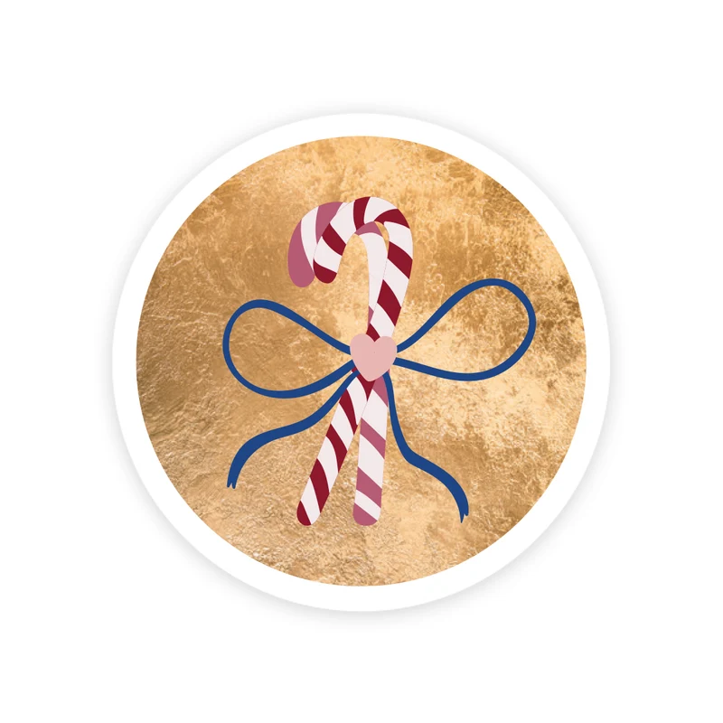 Rolle mit 100 Stickern - Weihnachten - Blanko-Zuckerstange