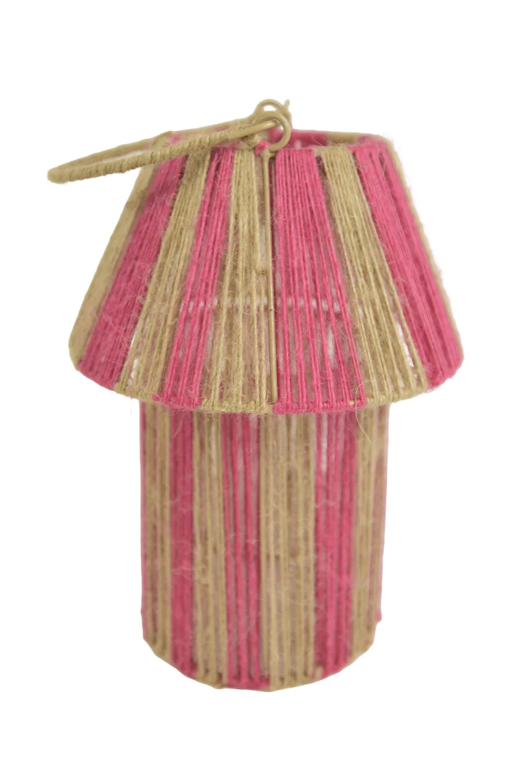 Jute-Laterne, Jet Fuchsia/Natur, D21 H28/41 cm