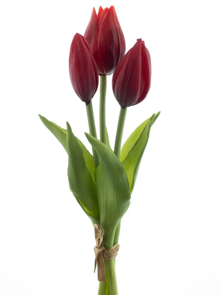 Real Touch Holland Tulpen-Bundle Sally x3 rot 25cm