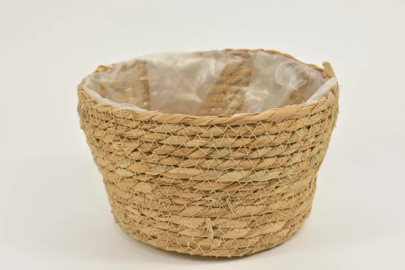 Korb aus Seegras, niedrig, ca. Ø 20 cm, H 12 cm, naturfarben