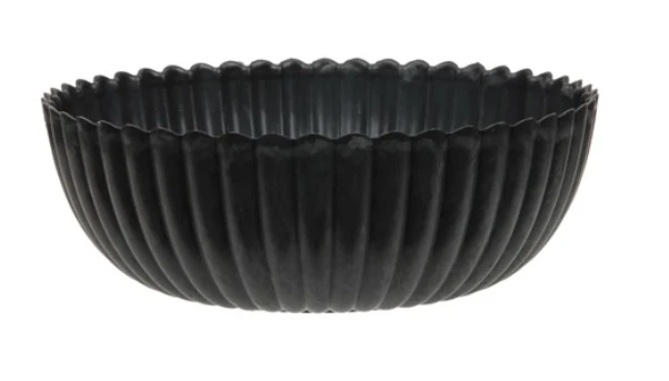 Schale mit gewelltem Rand, grau, D15 H6cm