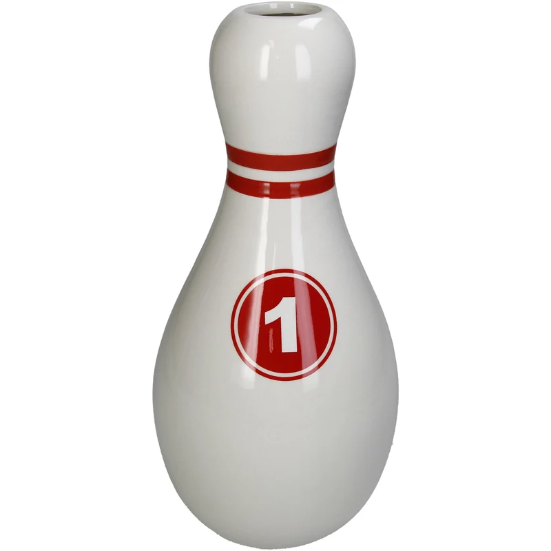 Vase Bowling Pin Dolomit Weiß 13x13,2x27,8cm