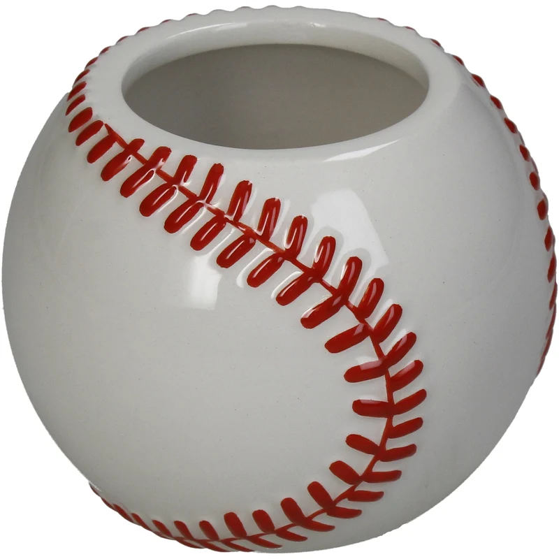 Vase Baseball Dolomit Weiß 10x10x8cm