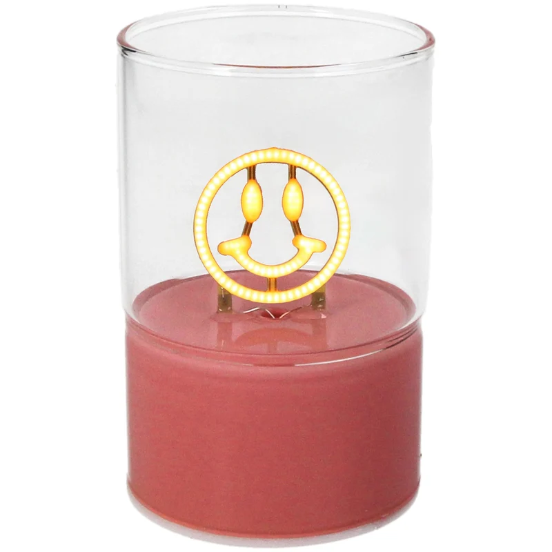 LED-Lichterkette „Smiley“ aus Glas, Pfirsichform, 6,5 x 6,5 x 10 cm