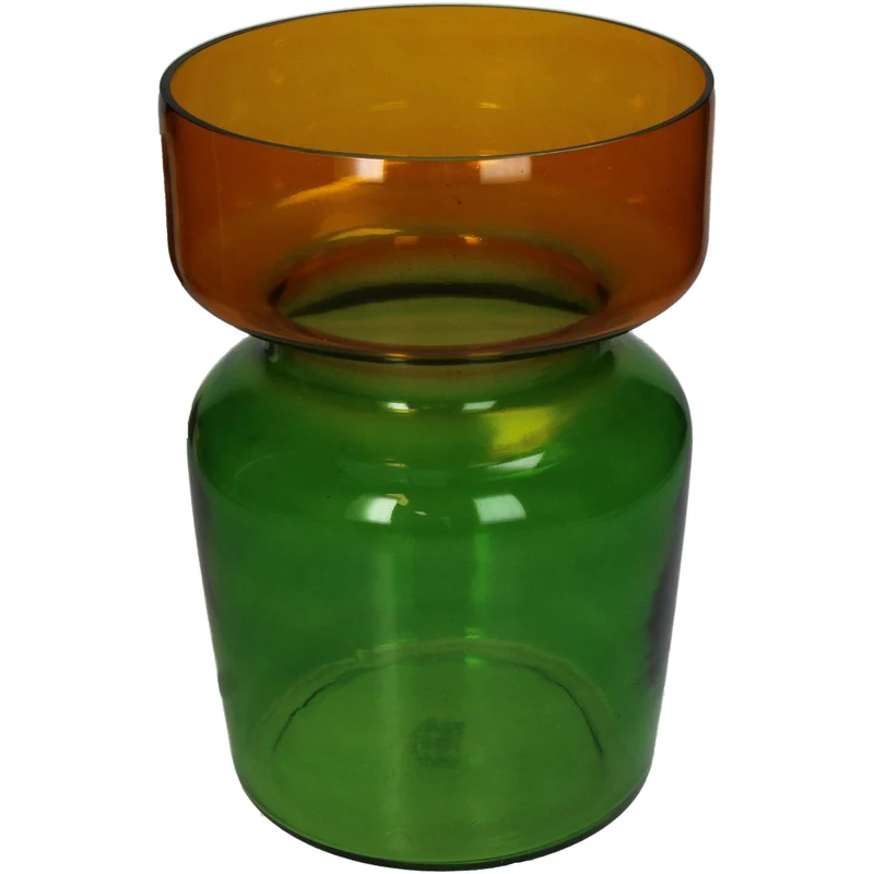 Vase, zweifarbiges Glas, 18 x 18 x 25 cm