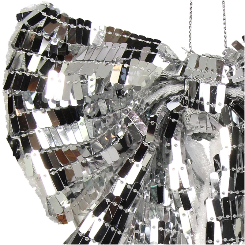 Party-Schleife aus Stoff, silberfarben, 17,8 cm