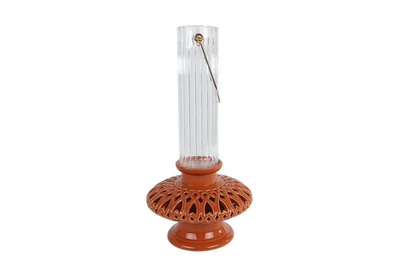 Vase „Sari“ L Terra Steingut 17,5 x 17,5 x 31 cm