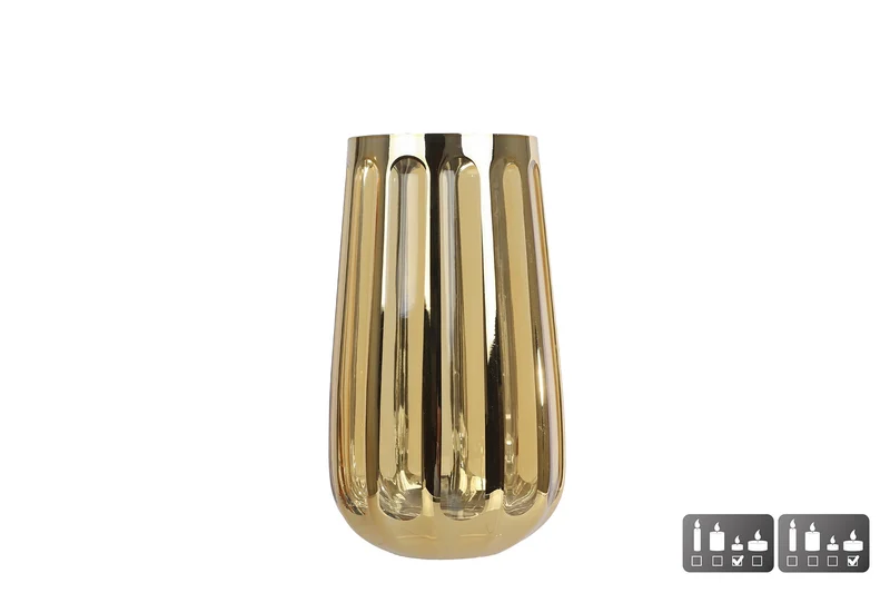 Laterne „Airen“ S, goldfarbenes Glas, 6,5 x 4 x 14,5 cm