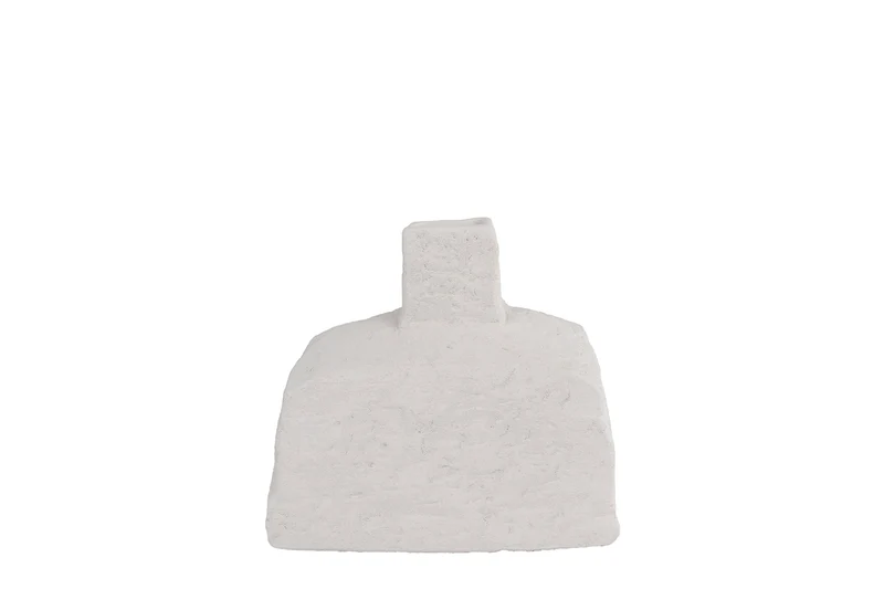 Vase „Minne“, weißes Steingut, 20 x 10,5 x 17,5 cm