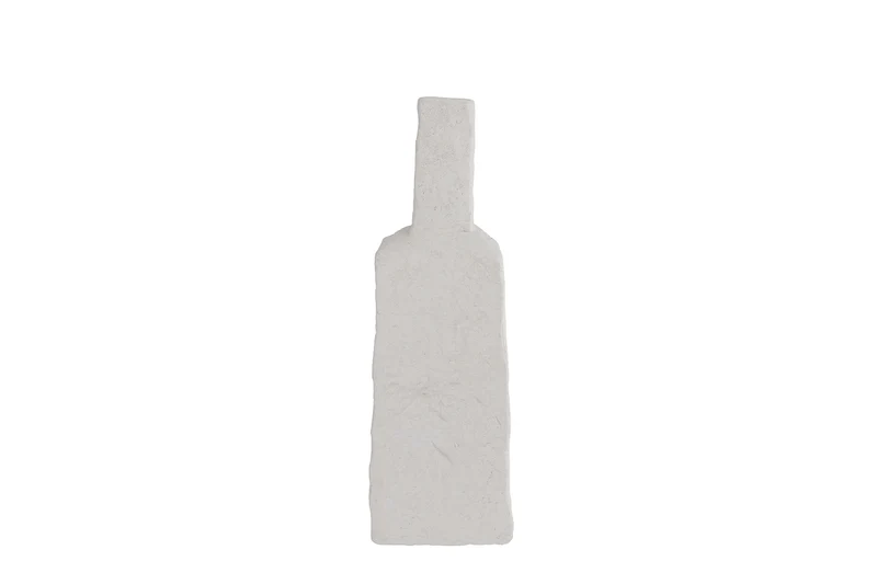 Vase „Janis“ S, weißes Steingut, 14 x 9 x 39 cm