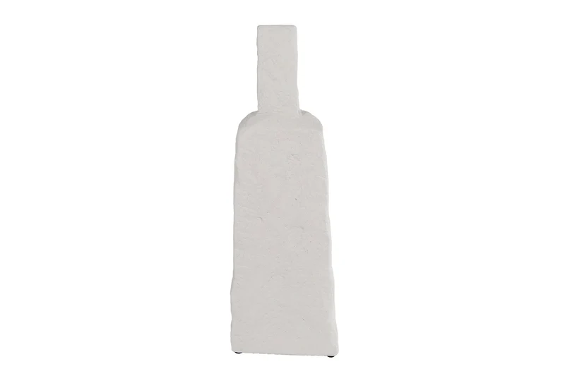 Vase „Janis“ L, weißes Steingut, 17 x 9 x 49 cm