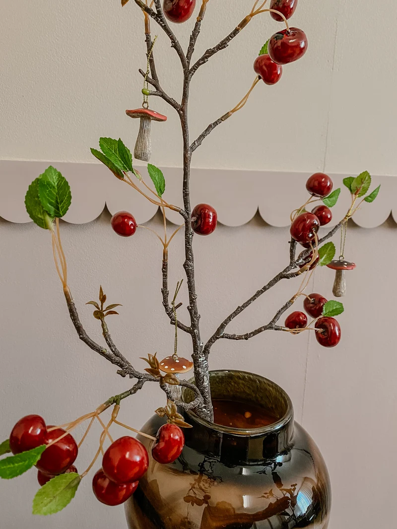 Künstlicher Zweig „Kirsche“ L rot/schwarz a2 10x10x96cm